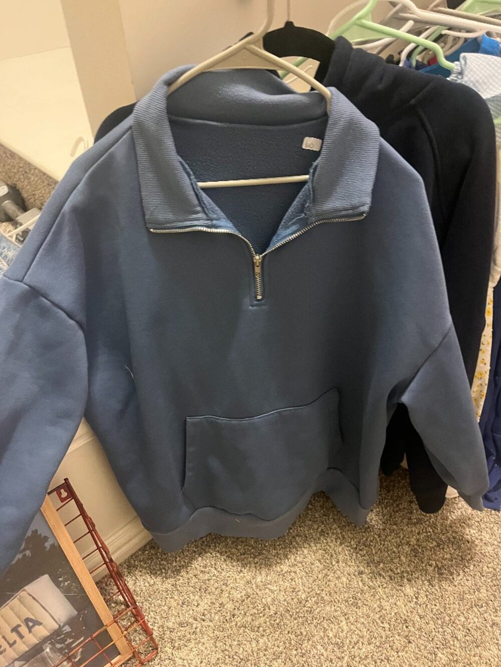 Blue pullover sweatshirt